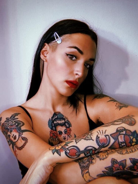 Andrea Hidalgo, tattoo model