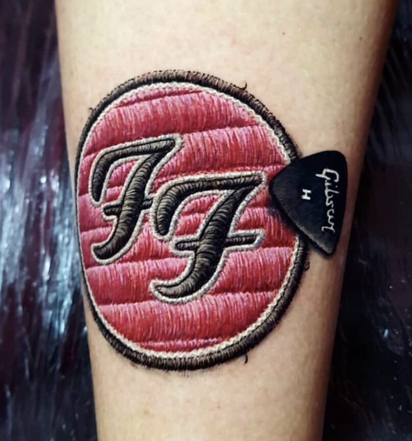 I couldnt decide on my very first tattoo ever foo fighters or Daft Punk  so I say  why not both   rFoofighters