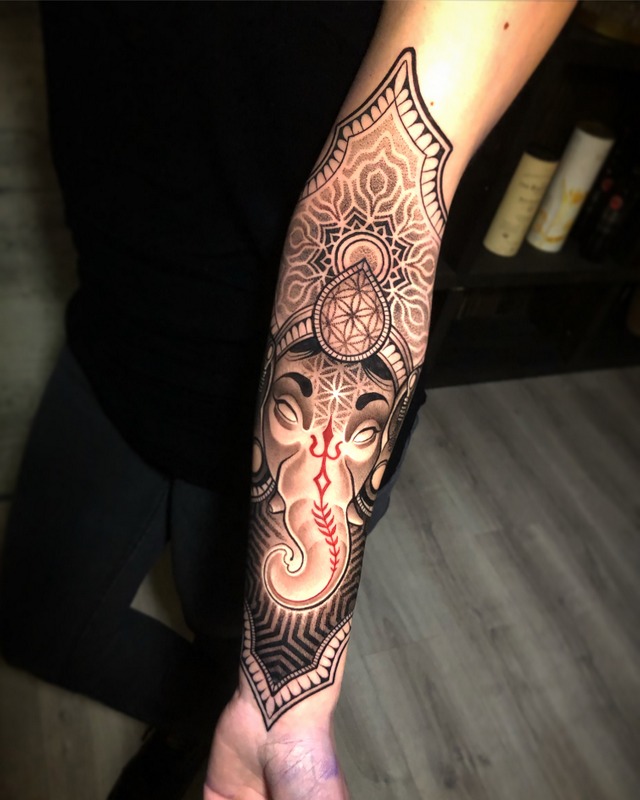 tattoo on wrist for girl lucky Indian elephant large 8.25