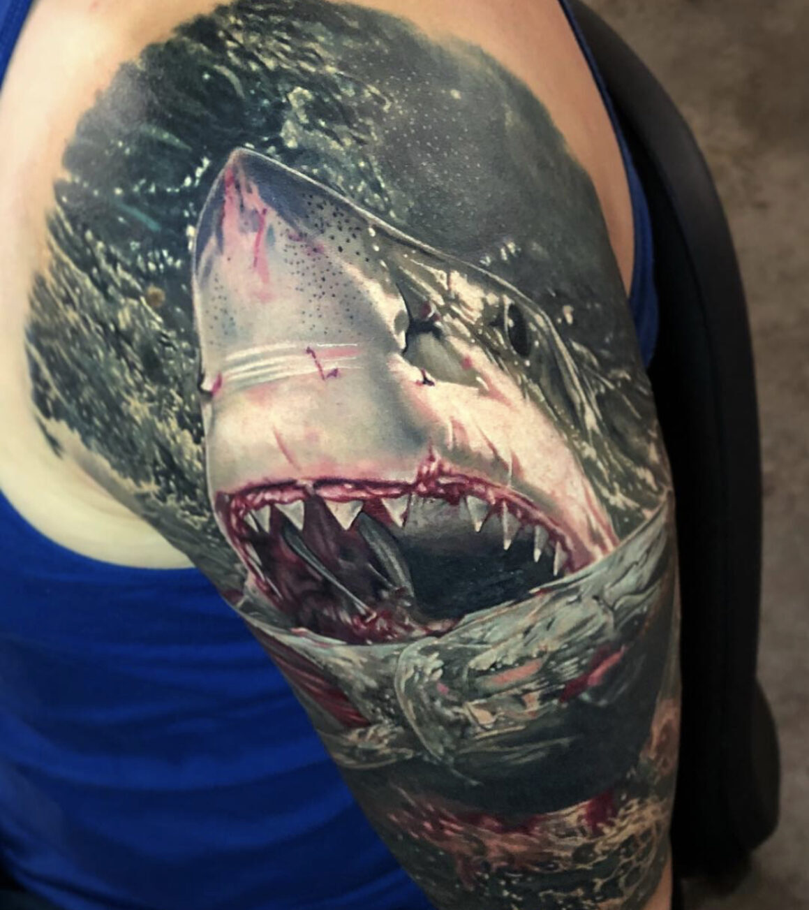Premium Vector  Shark tattoo neo traditional