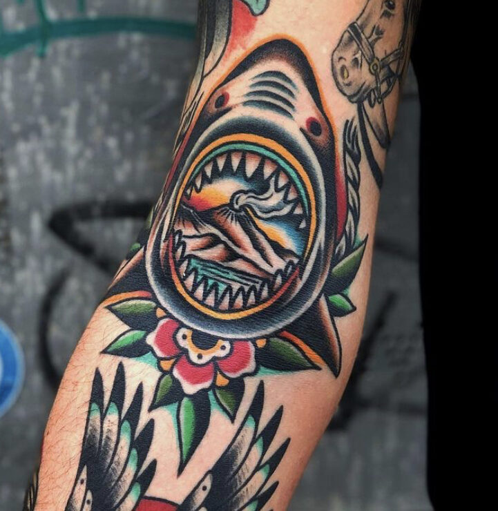 70 Traditional Shark Tattoo Designs For Men  Old School Ideas