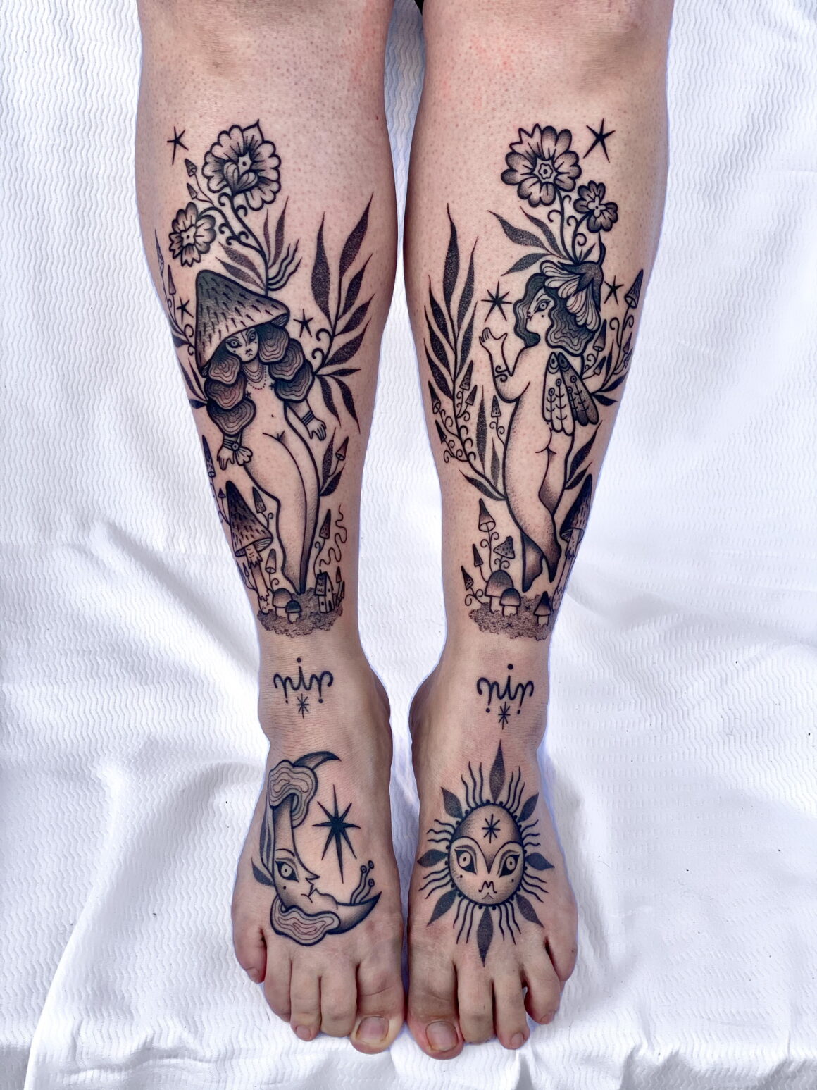 Tattoo of Fairies Flowers Fantasy