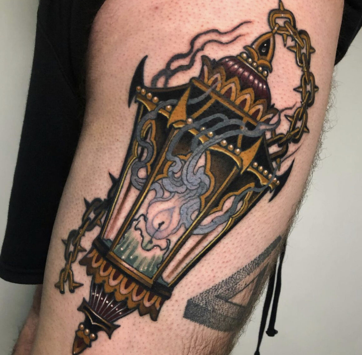 Tattoo Time-lapse of a Lantern by Isaac Aguila - Bearcat Tattoo