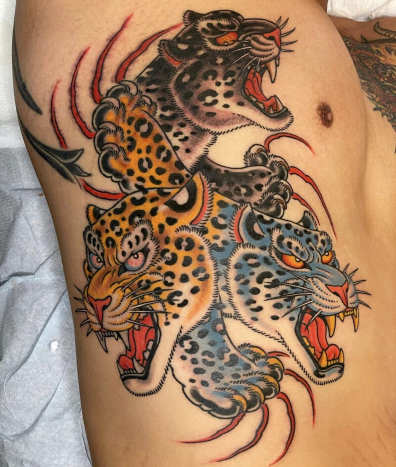 Bold And Powerful Animals In American Traditional Tattoo Style Tattoo   Tattoo By James Yocum @james Yocum 800x943 